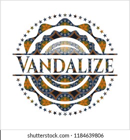 Vandalize arabic emblem background. Arabesque decoration.