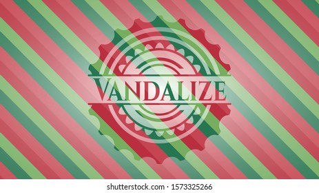 Vandalize christmas emblem background. Vector Illustration. Detailed.