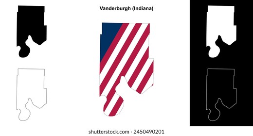 Vanderburgh County (Indiana) Outline-Kartenset