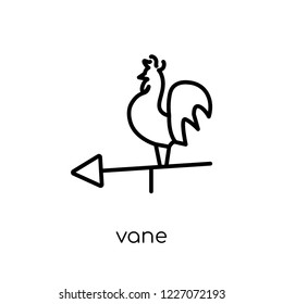 vane icon. Trendy modern flat linear vector vane icon on white background from thin line Agriculture, Farming and Gardening collection, outline vector illustration