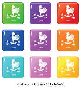 Vane icons set 9 color collection isolated on white for any design