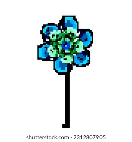Vane PinWheelspiel Pixel Art Retro-Vektorgrafik. Bit vane Nadelrad Spielzeug. alte Vintage-Illustration
