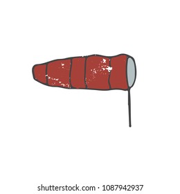 Vane red clip art vector drawing illustration color texture flag geometric element shabby style white background