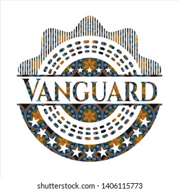 Vanguard arabesque emblem background. arabic decoration.