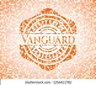 Vanguard orange mosaic emblem with background