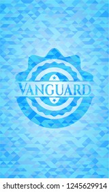 Vanguard realistic light blue emblem. Mosaic background