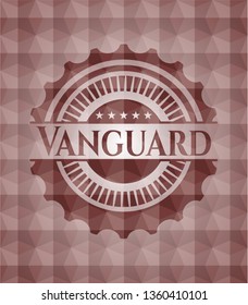 Vanguard red seamless emblem with geometric pattern.