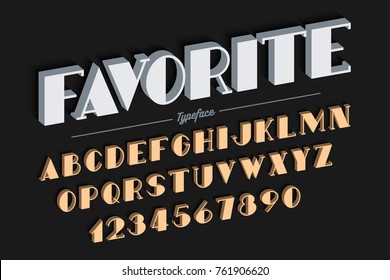 Vanguard vector decorative bold font design, alphabet. Color swatches control