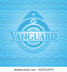Vanguard water representation badge. Vector Illustration. Detailed.