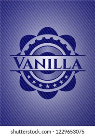 Vanilla badge with denim texture