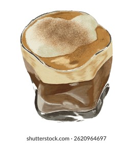 Vanilla bean Einspanner cafe latte coffee drink dessert.
