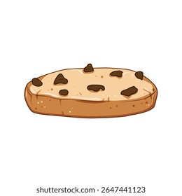 vanilla biscuit cookie cartoon. oatmeal sugar, butter shortbread, gingersnap macaron vanilla biscuit cookie sign. isolated symbol vector illustration