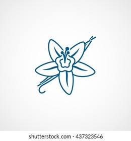 Vanilla Blue Line Icon On White Background