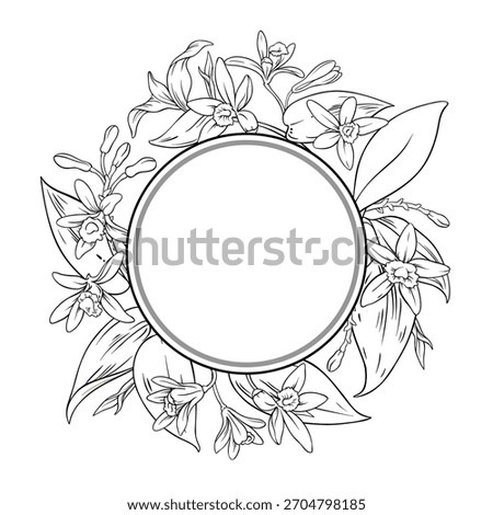Vanilla Branch Outline Round Frame. 