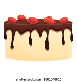Vanilla cake icon. Cartoon of vanilla cake vector icon for web design isolated on white background