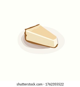 The vanilla cheesecake on a beige background