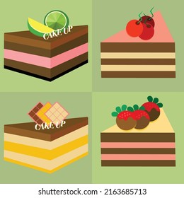 Vanilla and Chocolate cake vector is  good for printing out T-shirt, card, poster, wall art,  home deco, sticker, magnet and more. Even better, you can re-coloring and re-design it to fit your need.