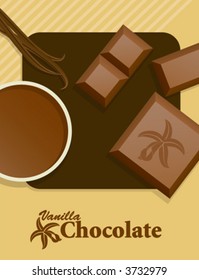 Vanilla chocolate. Vector illustration.