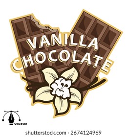 Vanilla Chocolate ilustração vetor isolado no fundo branco
