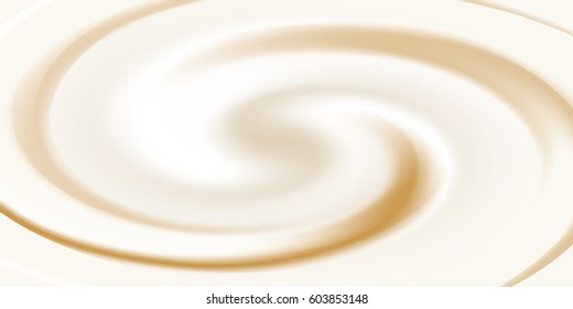 Vanilla and Coffee Cream abstract background or texture. 
Sweet vanilla yogurt. Beige colors. Vector illustration