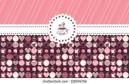 Vanilla cookies and cup of coffee card-envelop