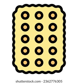 Vanilla cracker icon outline vector. Healthy cake. Snack shape color flat