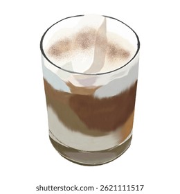 Vanilla cream espresso latte cafe drink dessert