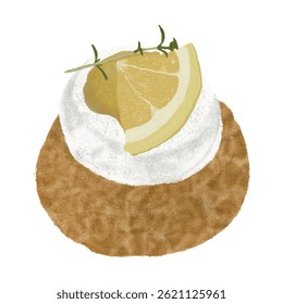 Vanilla cream, lemon cookie, bread cake, dessert