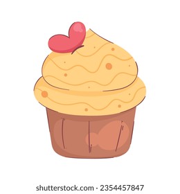 diseño de cupcake de vainilla sobre blanco