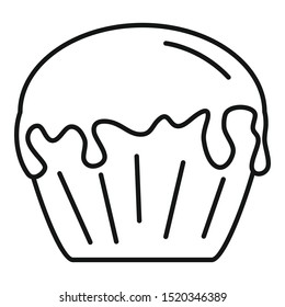 Vanilla cupcake icon. Outline vanilla cupcake vector icon for web design isolated on white background