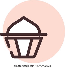 Vanilla cupcake, illustration, vector on a white background.