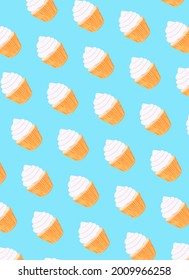 Vanilla Cupcakes Hintergrund.Eps10 Vektor.