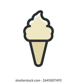 Vanilla dessert displays sweetness using cone isolated vector
