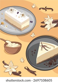 Vanilla dessert poster , vector