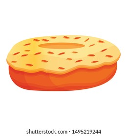 Vanilla donut icon. Cartoon of vanilla donut vector icon for web design isolated on white background