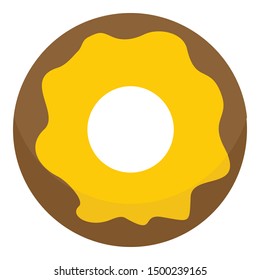 Vanilla donut icon. Flat illustration of vanilla donut vector icon for web design