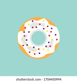 Vanille Donuts auf blauem Hintergrund