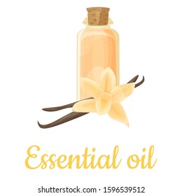 Vanilla essential oil bottle isolated illustration, vector clip-art.