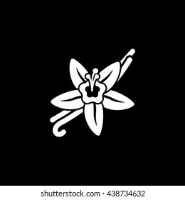 Vanilla Flat Icon On Black Background