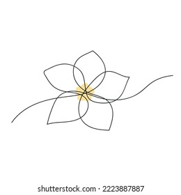 Vanilla flower. One line drawing, minimalism. Vector illustration.