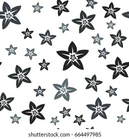 Vanilla flower vector seamless background, sweet wrapping paper pattern for bakery or confectionery shop
