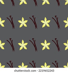 vanilla flowers seamless vector pattern