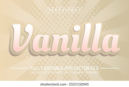 Fuente de vainilla Efecto de texto editable