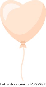 Baunilha em forma de coração balão, ilustração plana isolada em fundo transparente