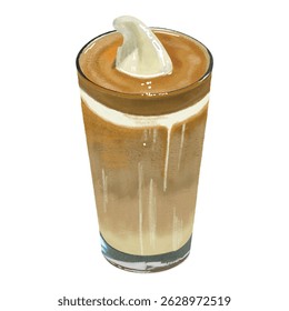 Vanilla ice cream, coffee drink, dessert