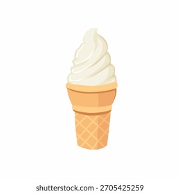 Helado de vainilla en un cono