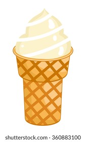 Vanilla Ice Cream Cone isolated