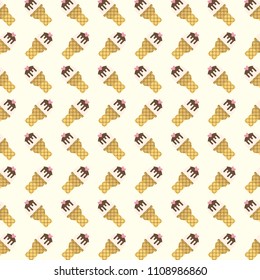 vanilla ice cream cone pattern
