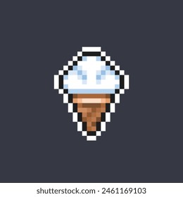 vanilla ice cream cone in pixel art style