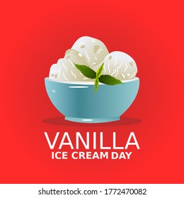 Vanilla Ice Cream Day Vector Illustration